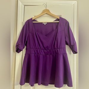 Kiyonna Posh Ponte Peplum Blouse — NWT